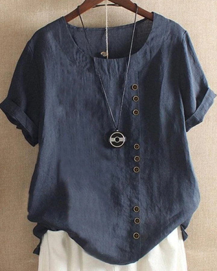 Höstt-shirt med korta ärmar och rund hals - Samantha