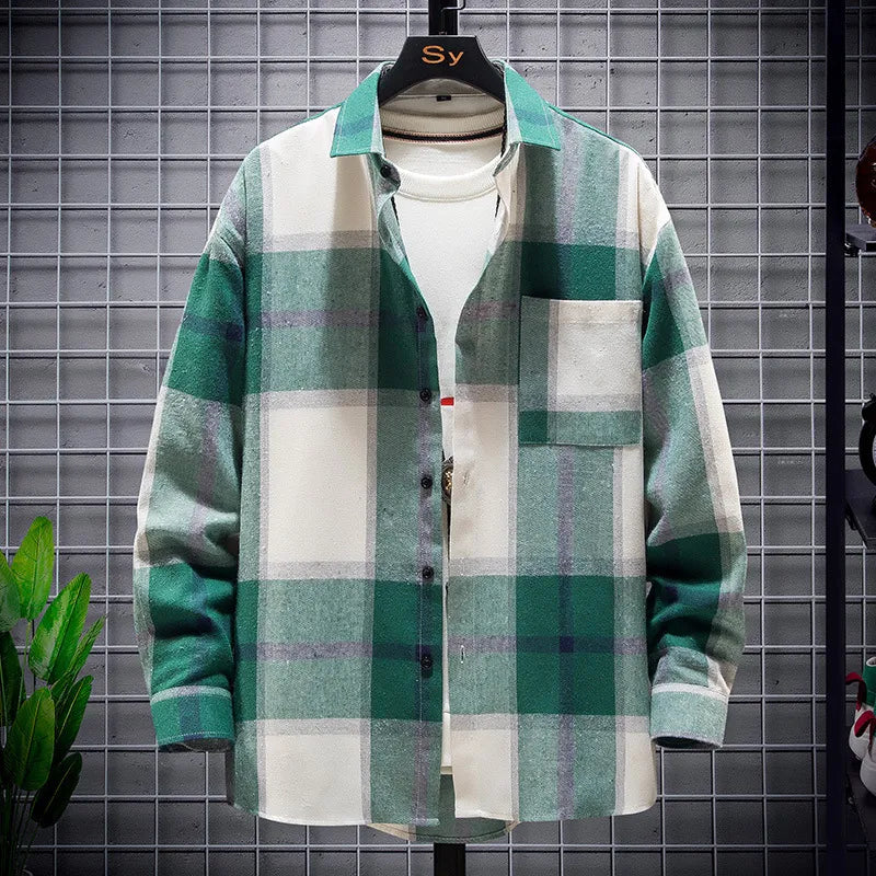 Kaiden | Herrskjorta med rutmönster och bröstficka