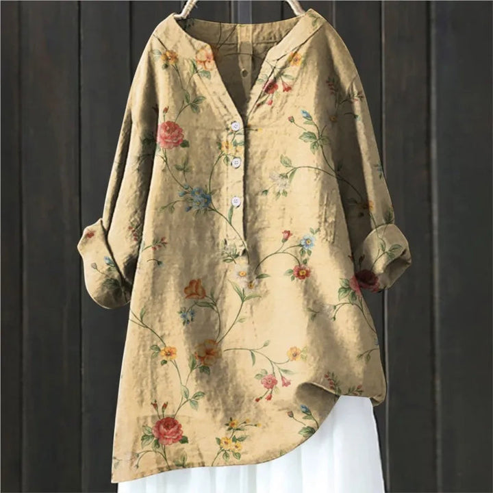 Kvinnors Flödande Blommiga Blus – Mångsidig & Elegant