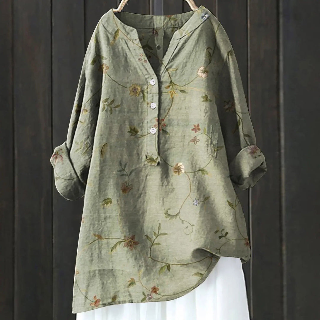 Kvinnors Flödande Blommiga Blus – Mångsidig & Elegant