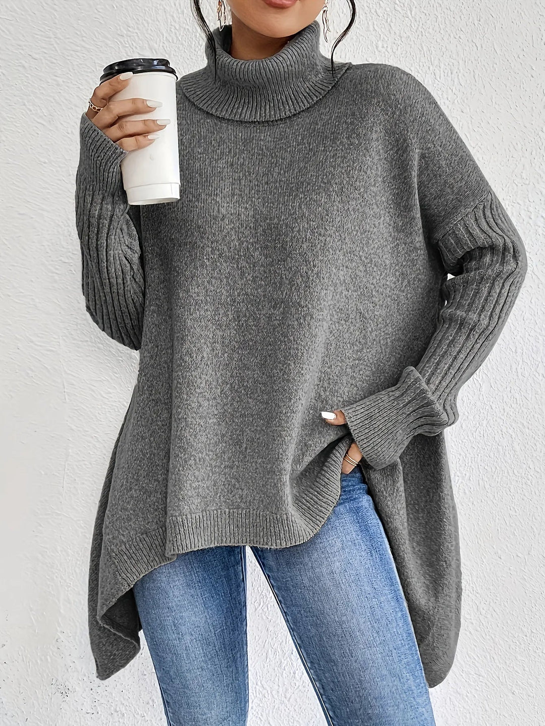 Dam Turtleneck Tröja Vinterstil