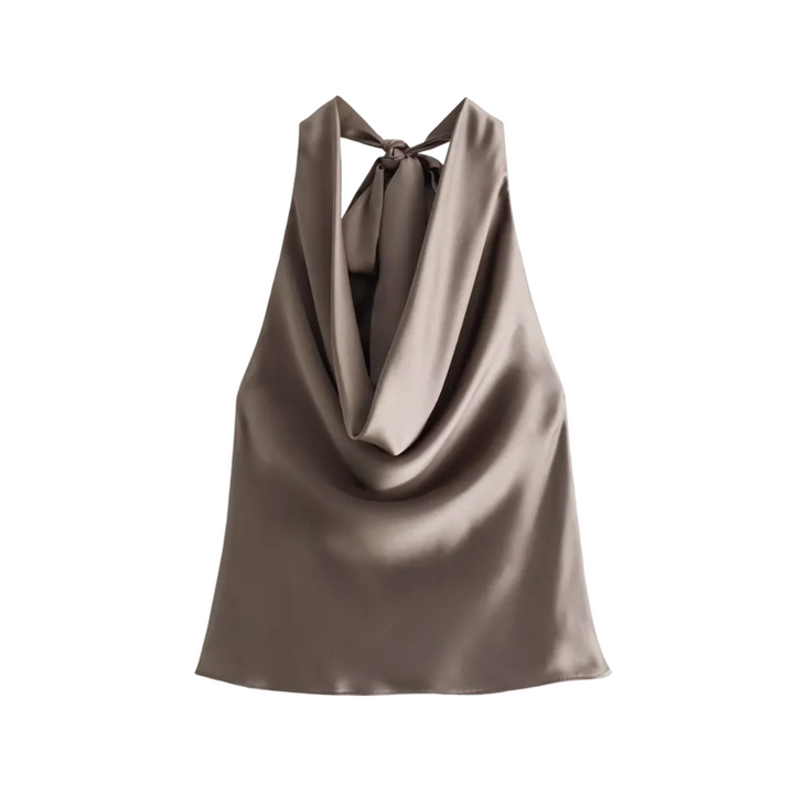 Kvinnors Draperad Halterneck Tank Top