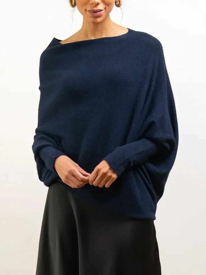 Dam Asymmetrisk Draperad Tröja