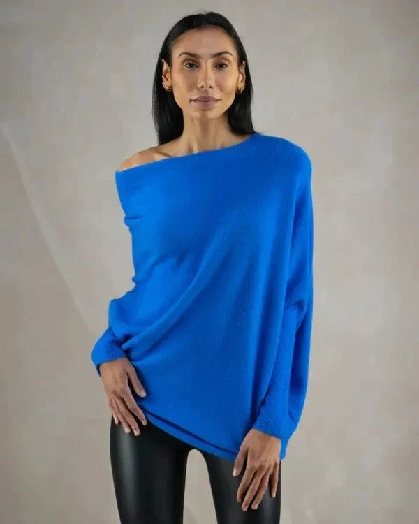 Dam Asymmetrisk Draperad Tröja