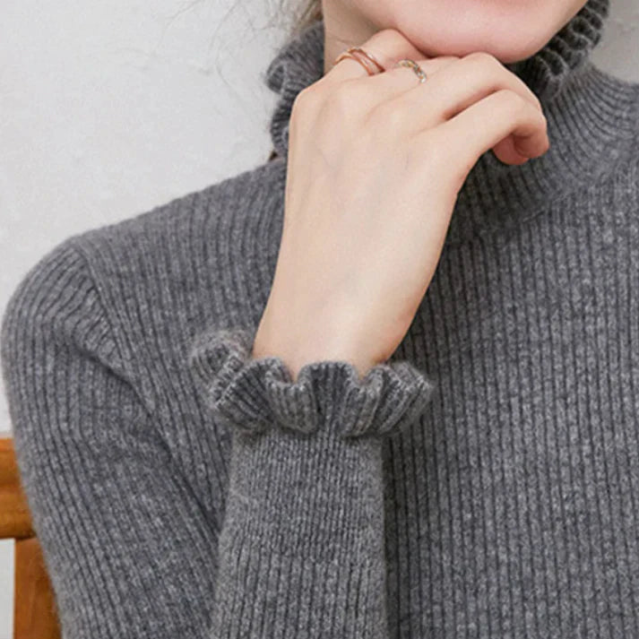 Dam Elegant Polotröja med Detaljer