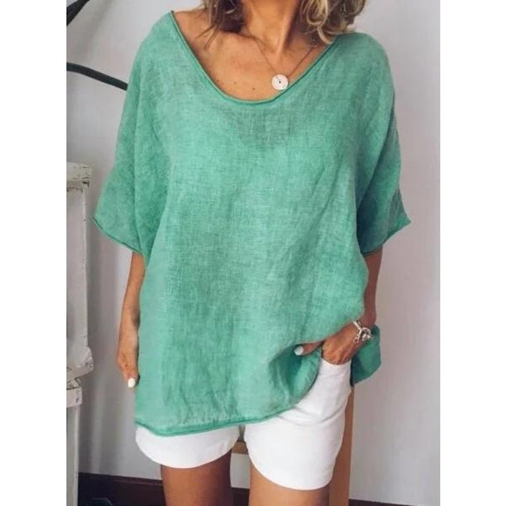 Oversize dam-T-shirt i linne – Elin
