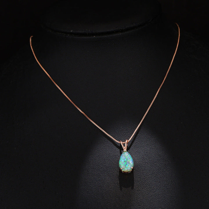 Minimalistisk dropp-opal-halsband - Selina