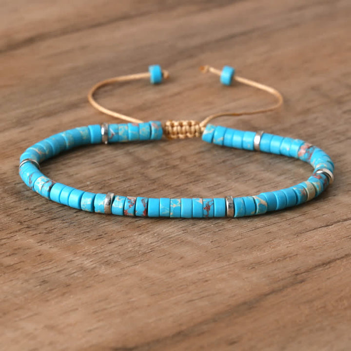 Flätat armband med 2,4 mm natursten-rullar - Seraphina