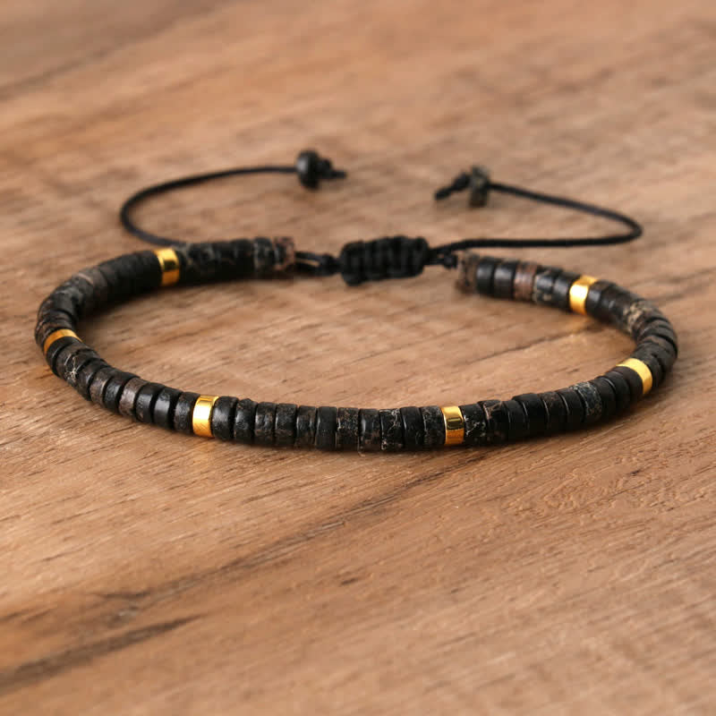 Flätat armband med 2,4 mm natursten-rullar - Seraphina