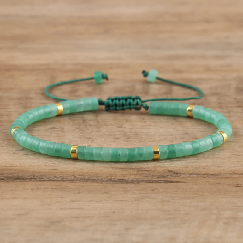 Flätat armband med 2,4 mm natursten-rullar - Seraphina