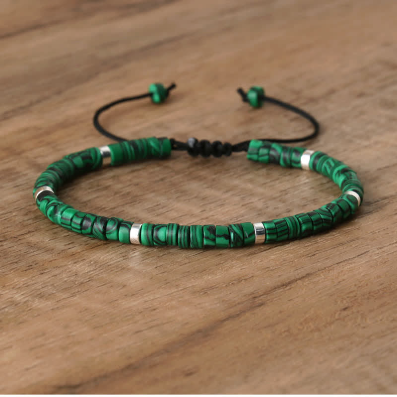 Flätat armband med 2,4 mm natursten-rullar - Seraphina