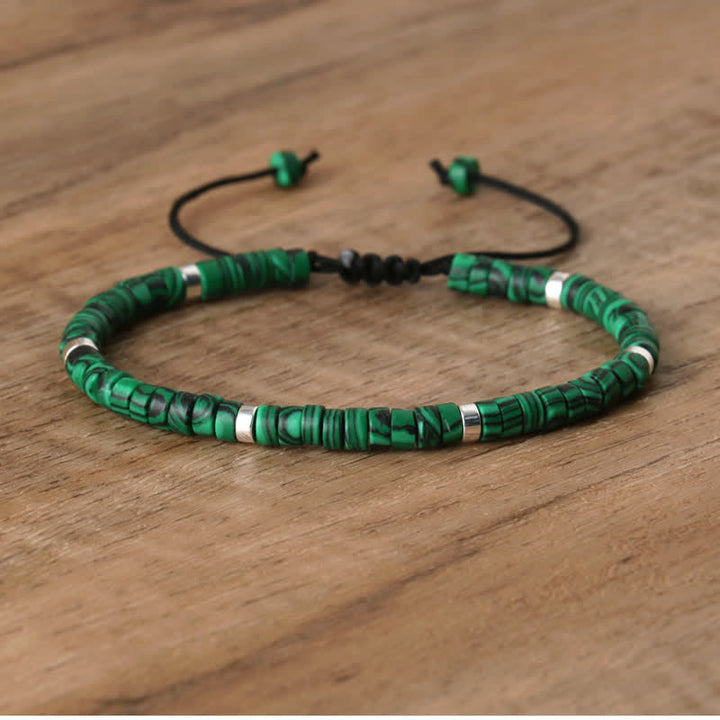Flätat armband med 2,4 mm natursten-rullar - Seraphina