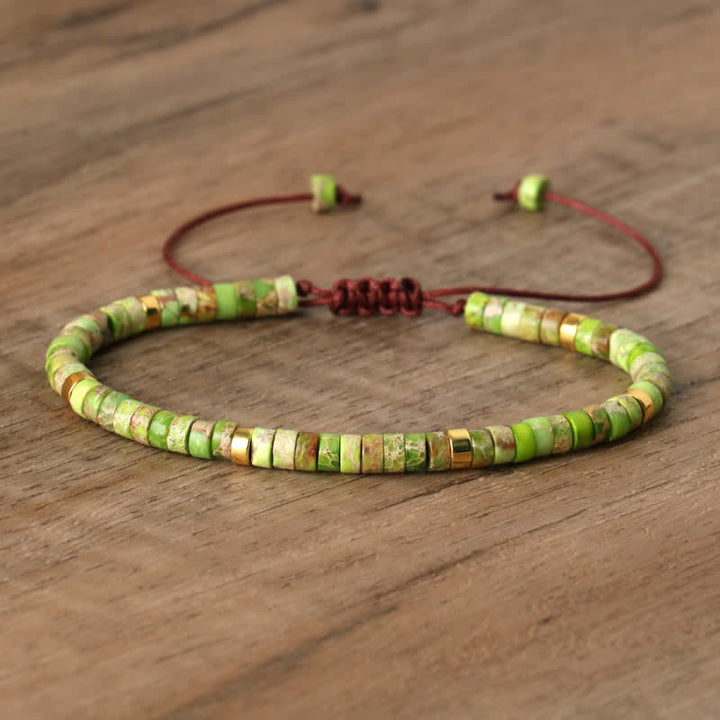 Flätat armband med 2,4 mm natursten-rullar - Seraphina