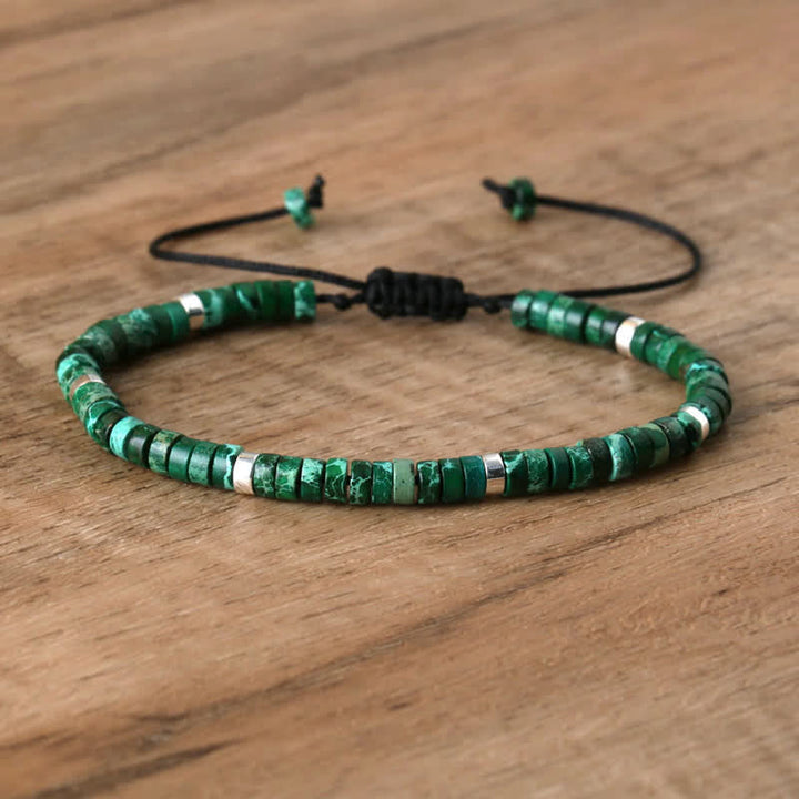 Flätat armband med 2,4 mm natursten-rullar - Seraphina