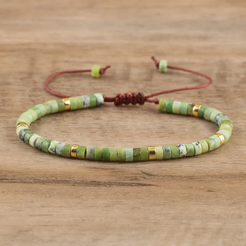 Flätat armband med 2,4 mm natursten-rullar - Seraphina