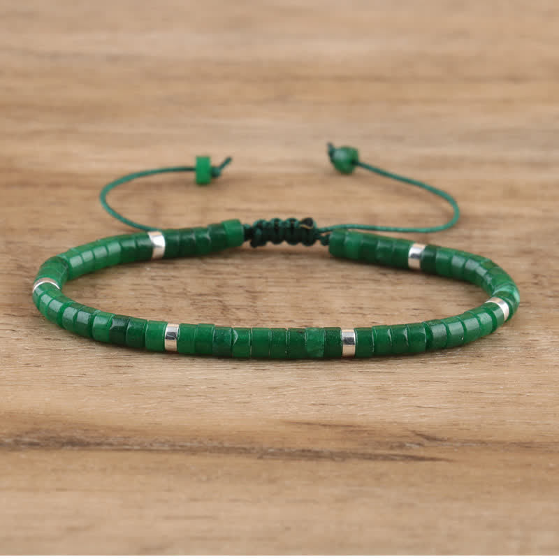 Flätat armband med 2,4 mm natursten-rullar - Seraphina