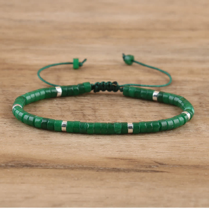 Flätat armband med 2,4 mm natursten-rullar - Seraphina