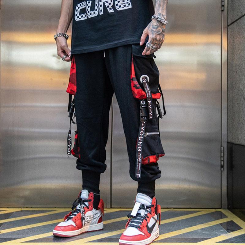 Herr Lösa Hiphop Spårbyxor med Multifickdesign