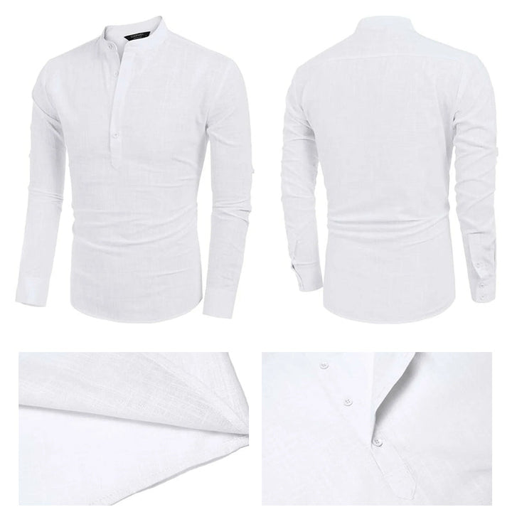 Herrskjorta med henley-ringning
