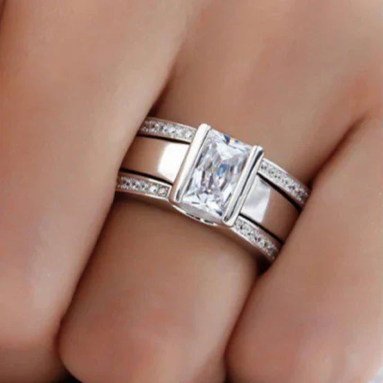 Vintage-stil glänsande silverring - Sienna