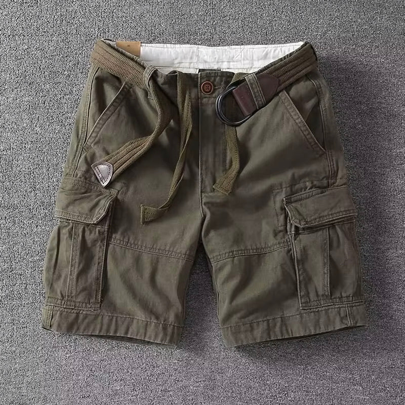Herrars Cargo Shorts med Justerbar Midja