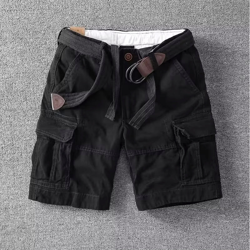 Herrars Cargo Shorts med Justerbar Midja
