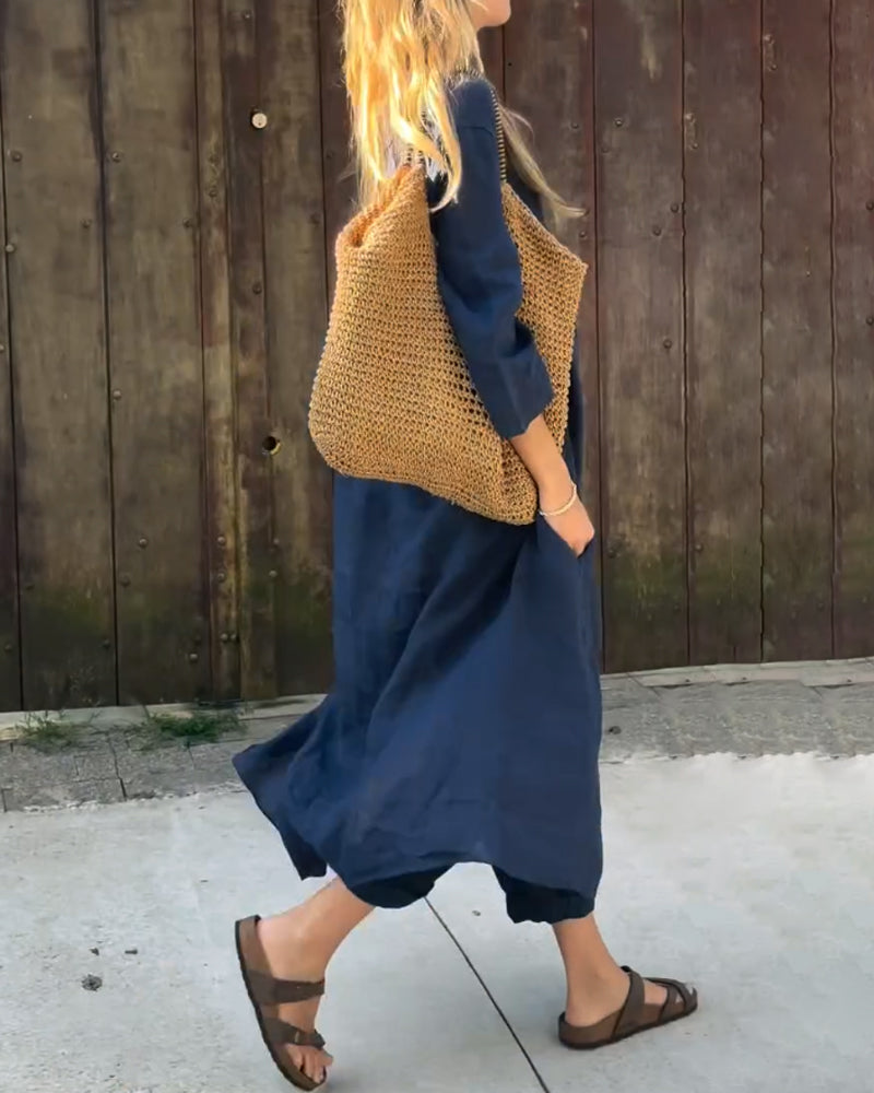 Damer Avslappnad Tunika & Byxor Set för Komfort & Stil