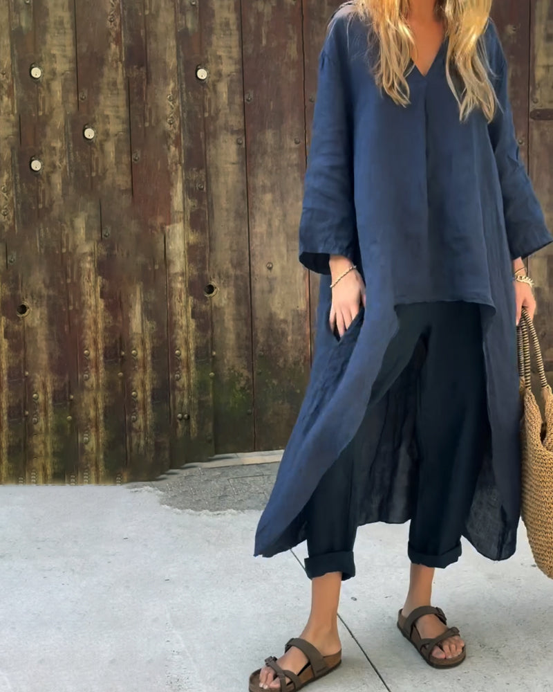 Damer Avslappnad Tunika & Byxor Set för Komfort & Stil