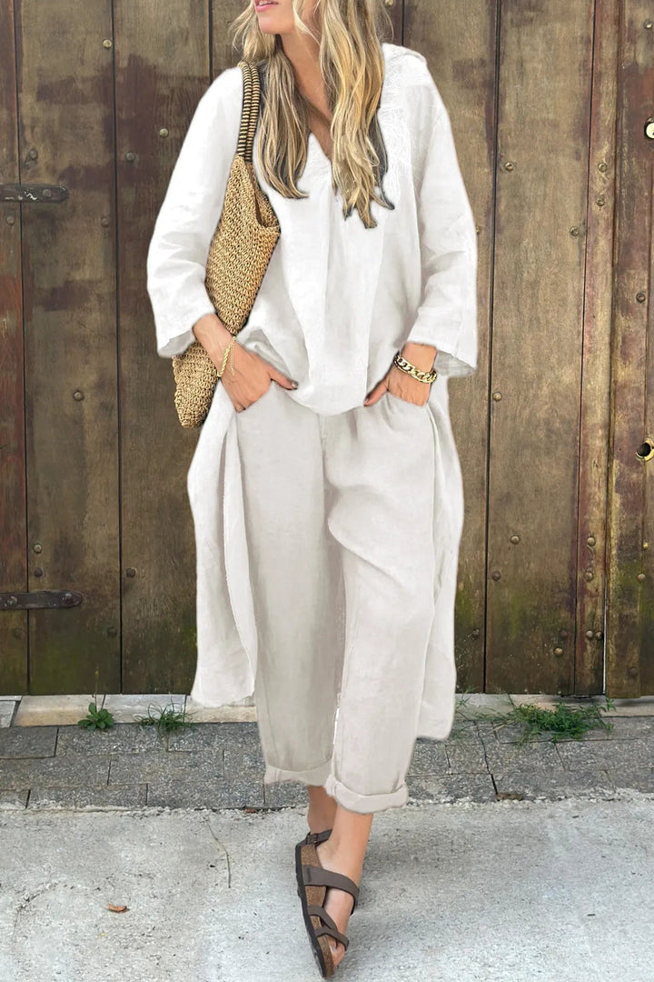 Damer Avslappnad Tunika & Byxor Set för Komfort & Stil