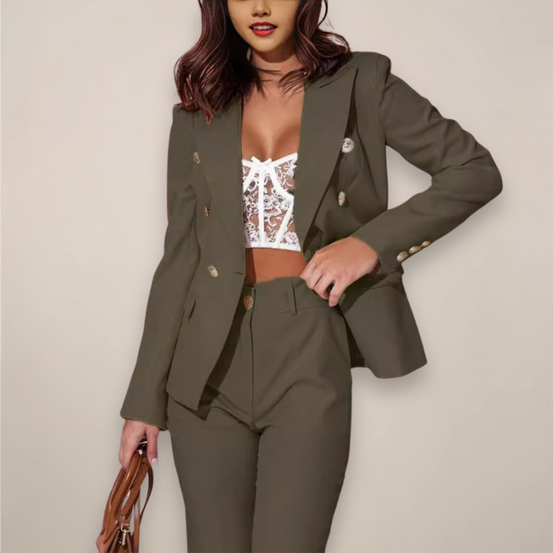 Kvinnors Skräddarsydd Kostymset för Elegant Stil