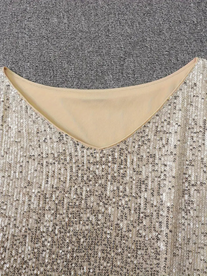 Kvinnors Off-Shoulder Paljett Miniklänning