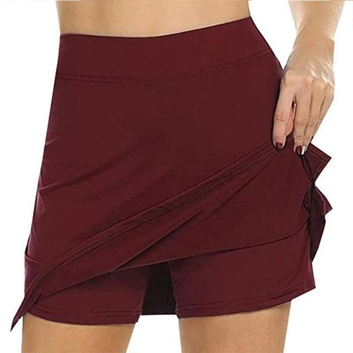 Kvinnor Kjolshorts med Hög Midja och Dolda Fickor