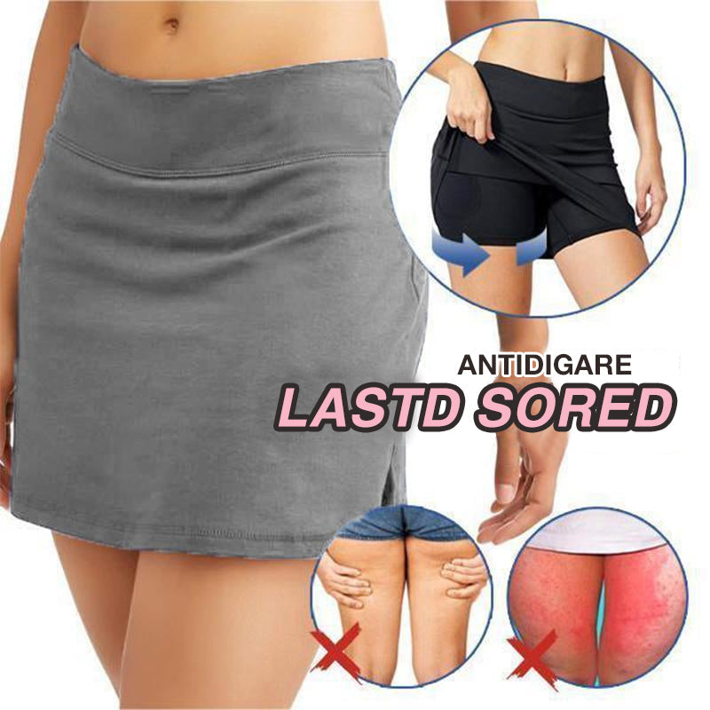 Kvinnor Kjolshorts med Hög Midja och Dolda Fickor