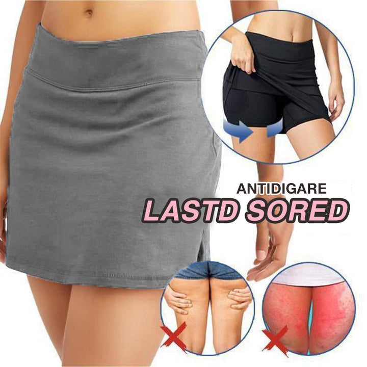 Kvinnor Kjolshorts med Hög Midja och Dolda Fickor