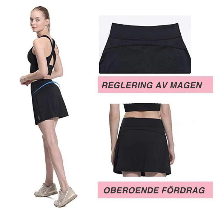 Kvinnor Kjolshorts med Hög Midja och Dolda Fickor