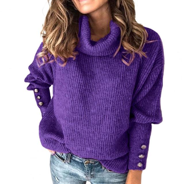 Kvinnors Oversized Tröja med Polokrage