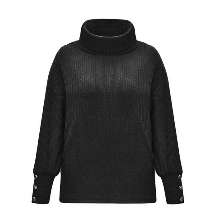Kvinnors Oversized Tröja med Polokrage