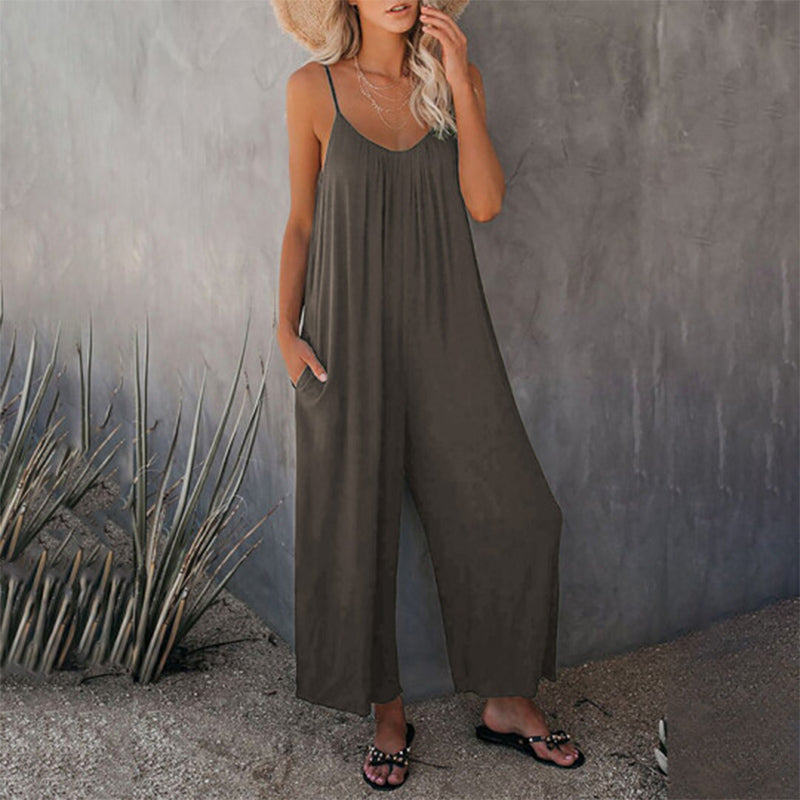 Lös Dam Cami Stretch Jumpsuit i Flera Färger