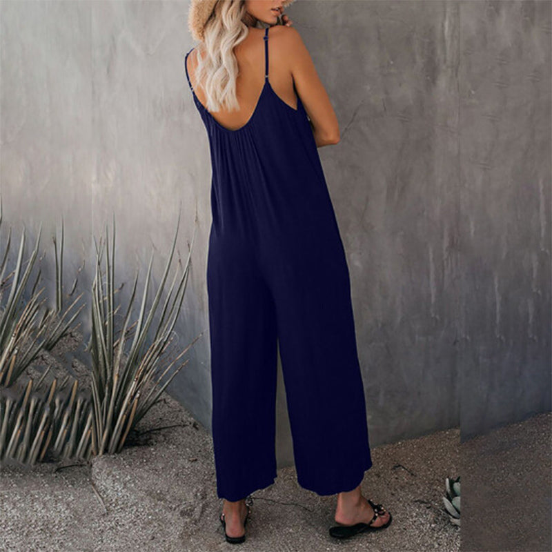 Lös Dam Cami Stretch Jumpsuit i Flera Färger