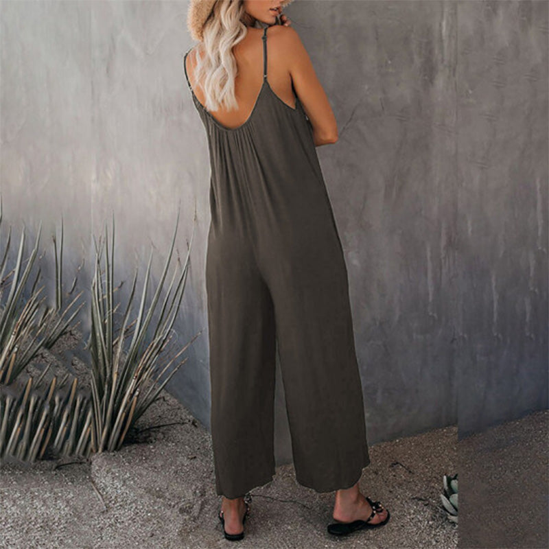 Lös Dam Cami Stretch Jumpsuit i Flera Färger