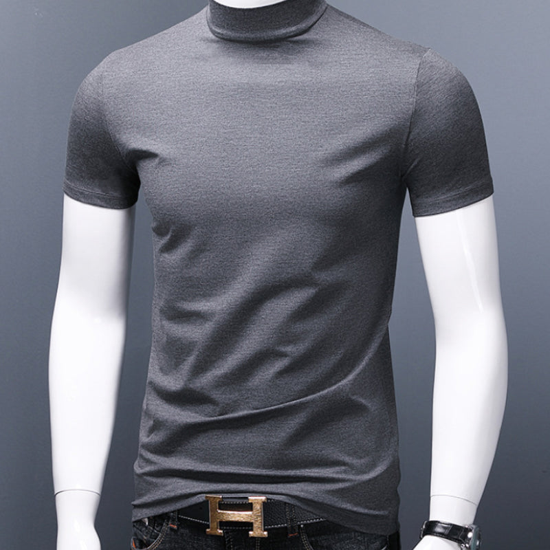 Mäns T-shirt med halv polokrage och passform