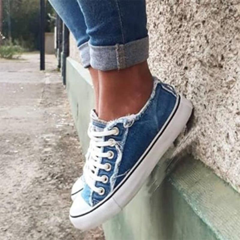 Herr Canvas Sneakers med Tofs och Rund Tå