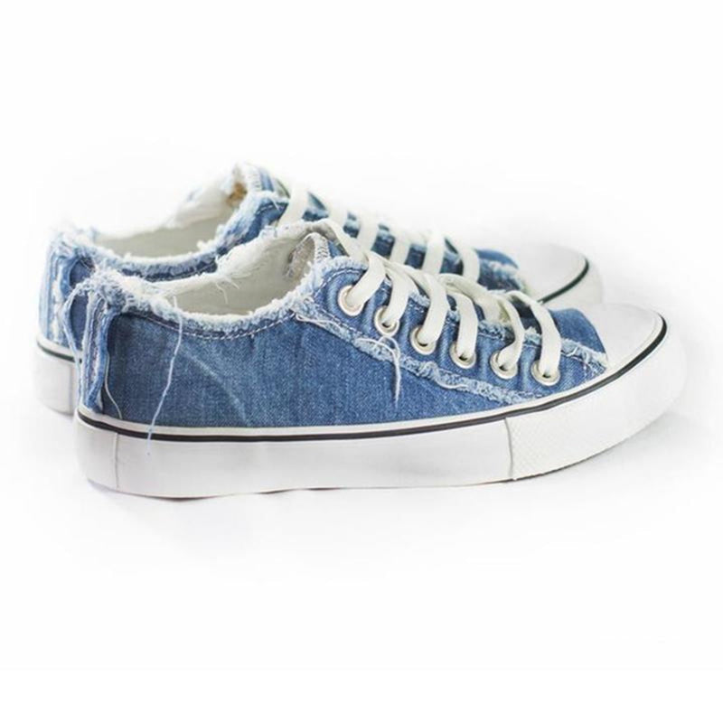 Herr Canvas Sneakers med Tofs och Rund Tå