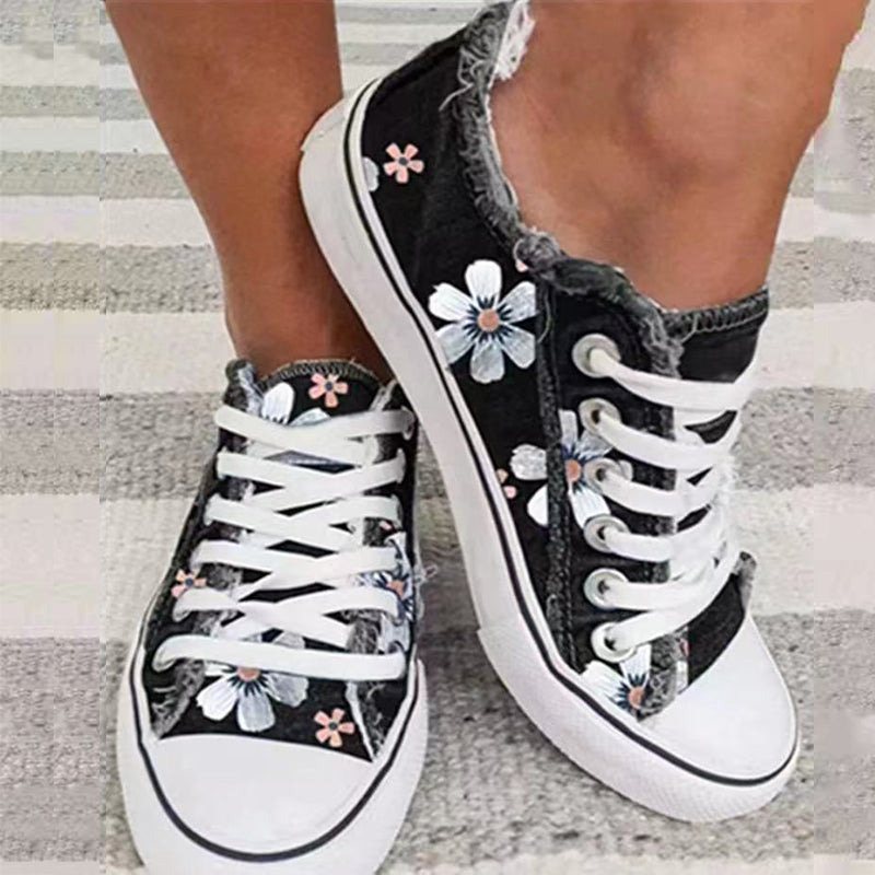 Herr Canvas Sneakers med Tofs och Rund Tå