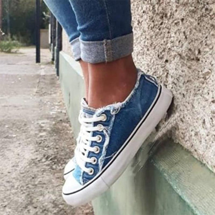 Herr Canvas Sneakers med Tofs och Rund Tå