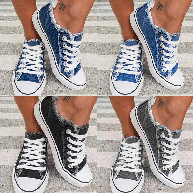 Herr Canvas Sneakers med Tofs och Rund Tå