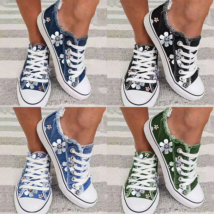 Herr Canvas Sneakers med Tofs och Rund Tå
