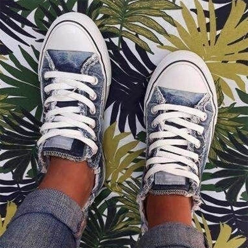 Herr Canvas Sneakers med Tofs och Rund Tå