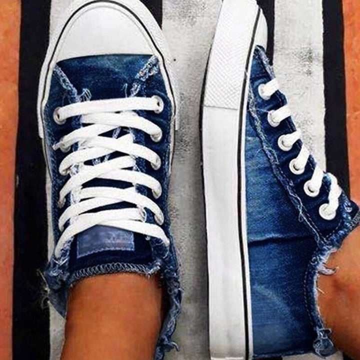 Herr Canvas Sneakers med Tofs och Rund Tå