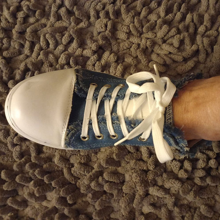 Herr Canvas Sneakers med Tofs och Rund Tå